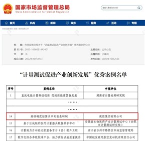 华体会·(hth)体育集团入选全国计量测试促进产业创新发展优秀案例